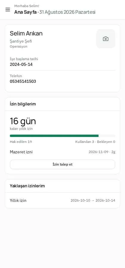 Parasyo mobil çalışan paneli ekranı